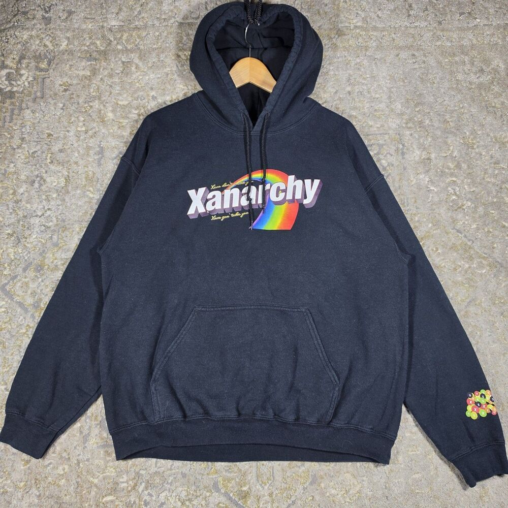 Lil Xan Xanarchy Large Skittles Black Rainbow Official Merch Hoodie